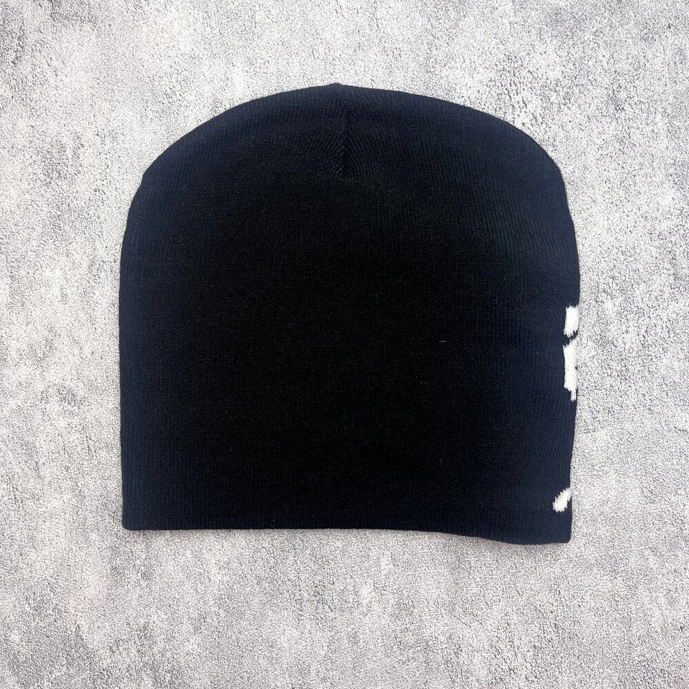 y2k grunge punk black and white skeleton beanie - Picture 5 of 7